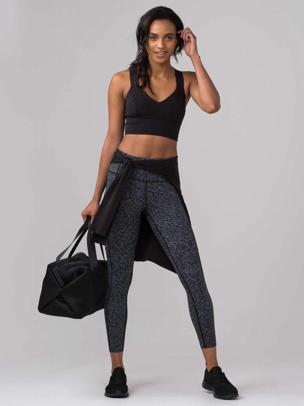 Lululemon Hold Your Form Bra Black High Support Longline Cross Back Size 4 - Picture 3 of 9